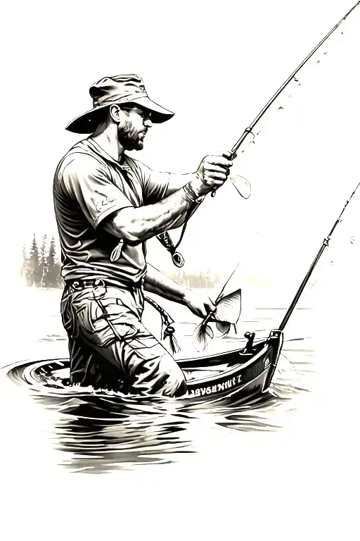 Forearm Sleeve Fishing Scene