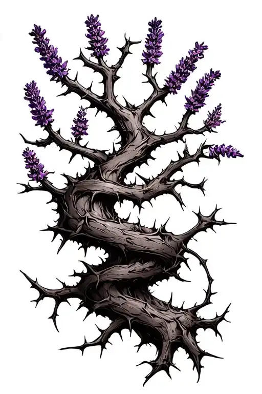 Poison Tree With Lavender Flowers And Thorns Wrapping