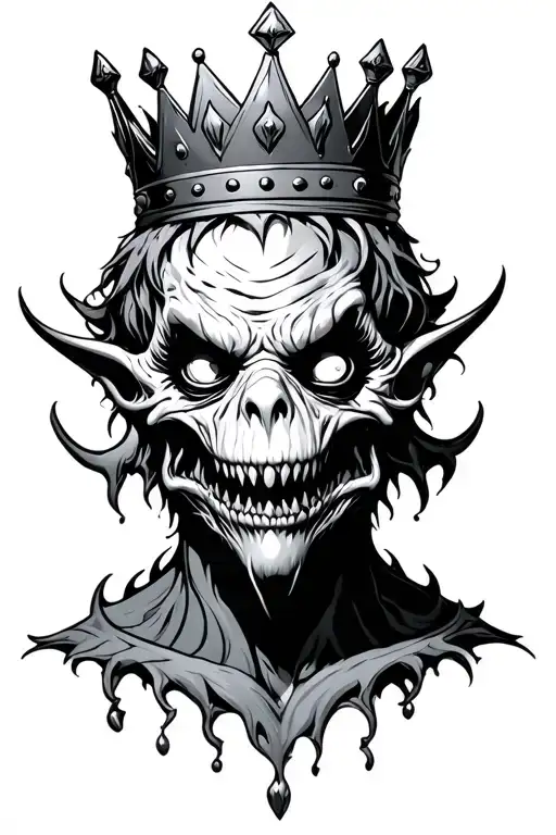 Creepy Monster Wearing A Crown