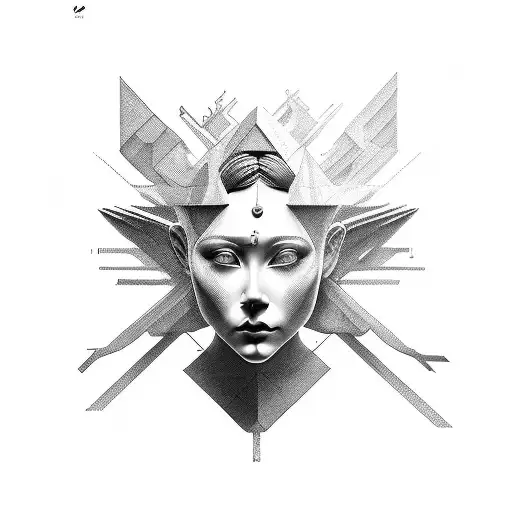 Art Statue Geometric Body Line