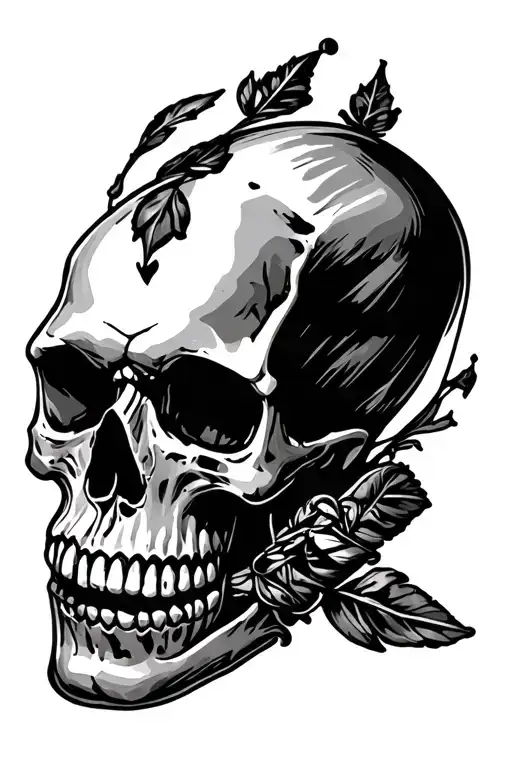 Skull With Hourglass