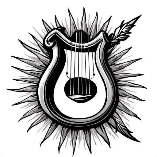 Lyre With Sun Rays