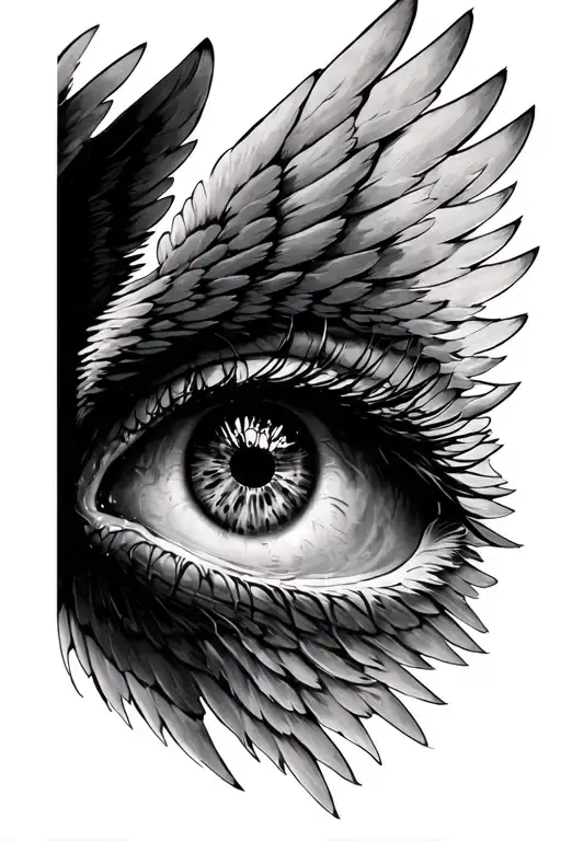 Eye Realism With Seraphim Angel Wings
