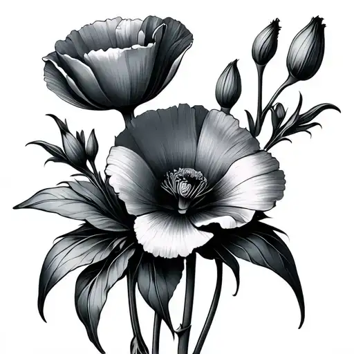 Poppy And Lily Flower