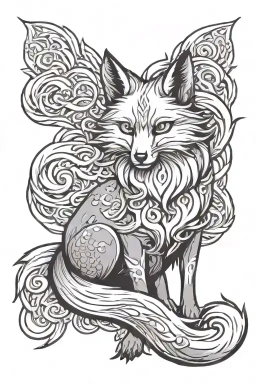 Kuruma Nine Tail Fox Sitting