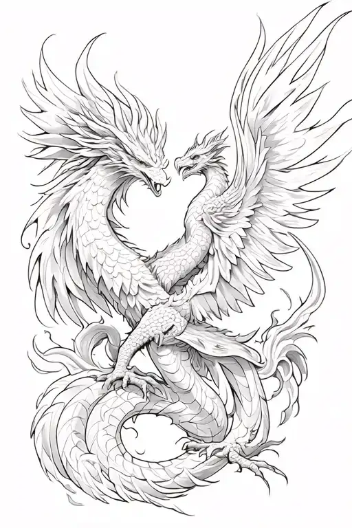 Phoenix And Dragon Wrapped