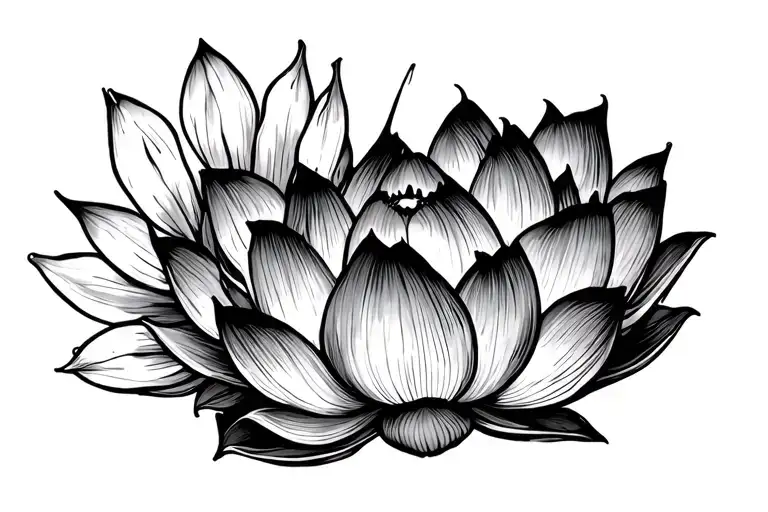 Paw Print And Lotus Flower Blooming