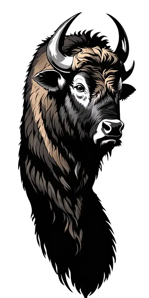 Bison Head Facing Front