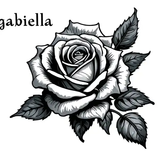 Gabriella Name With A Rose
