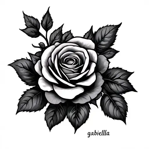 Gabriella Name With A Rose Vine
