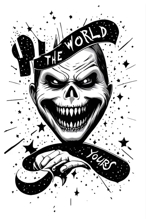 The World Is Yours Scare Face With Astro Background