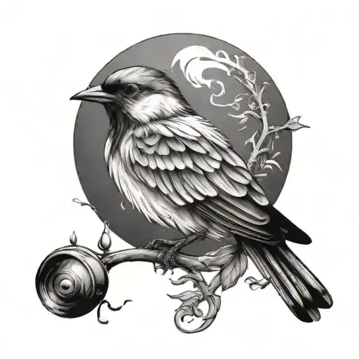 Black And White Bird With Kids Names Into It