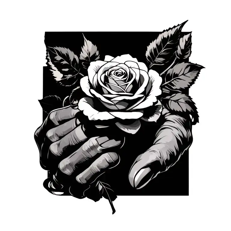 Gauntlet Holding A Rose