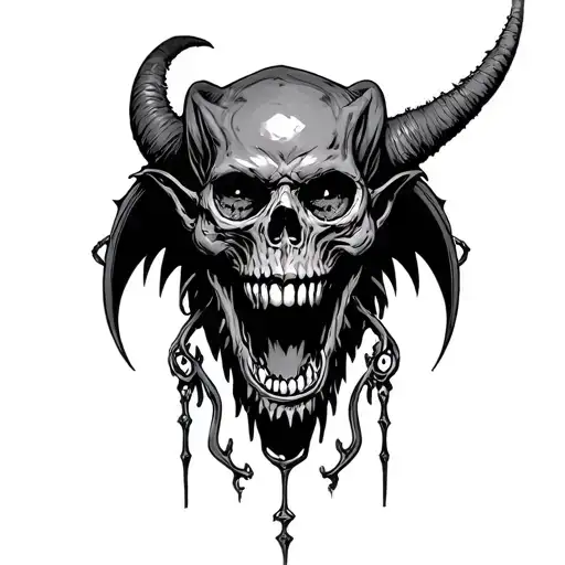 Skull Demon With Crazy Abs And Body