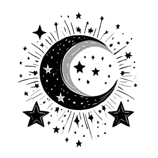Crescent Moon And Stars