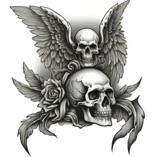 Skull And Fallen Angel