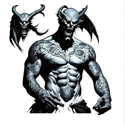 Demonic Full Body With Crazy Abs And Body Shaped Like