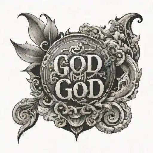 The Words God With Shading In The Background Using A Western Font