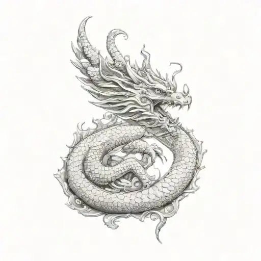 A Statue Of A Dragon Naga Half Sleeve