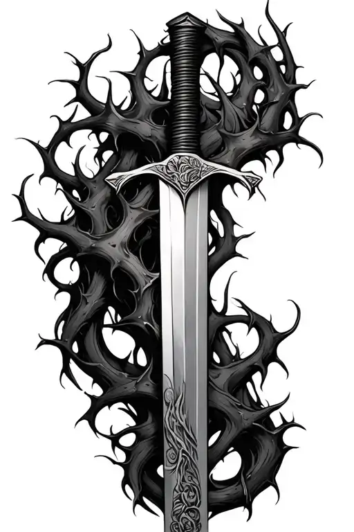 Katana Covered In Thorns