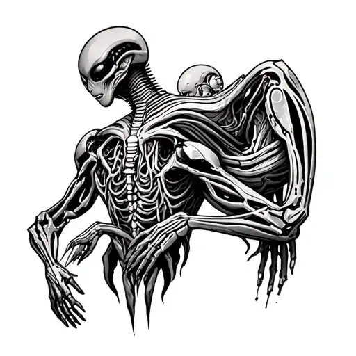 Alien Tattoo Artist Tattoos A Human On Another Alien's Back