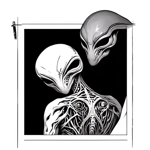 Alien Tattoo Artist Tattoos A Human On Another Alien's Back