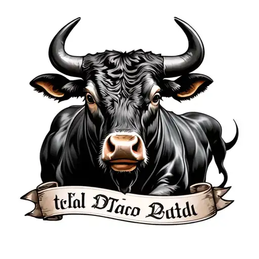 Bull Body Memorial Tattoo For Dad