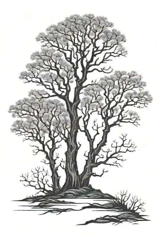 Silhouette Dead Trees Background Looking