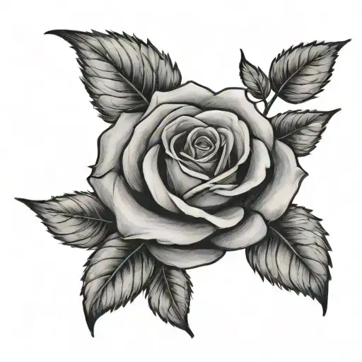 Rose With Forever And Always As The Stem Black Small