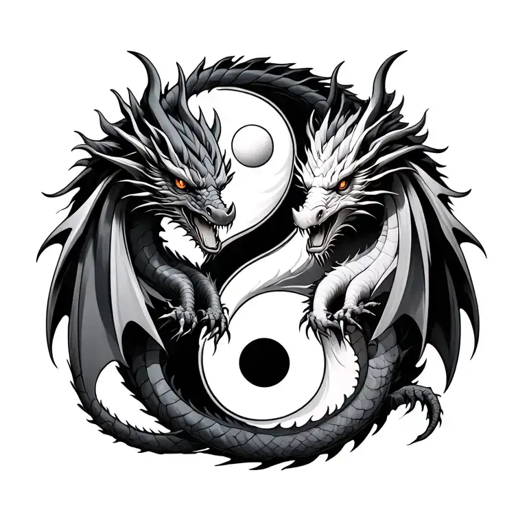 I Want Two Dragons In A Yin And Yang Style Design For The Middle Of My Back