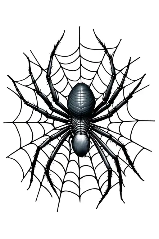 Black Widow Spider With Web