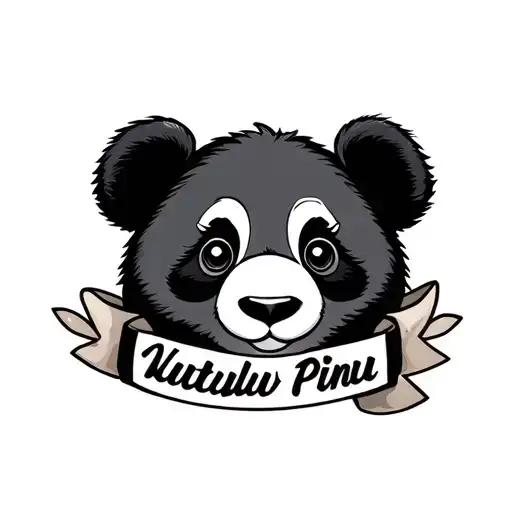 Panda Face With Pinu Name Written