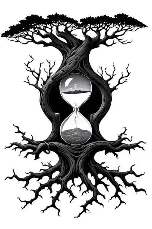 Tree Of Life Hourglass With Roots