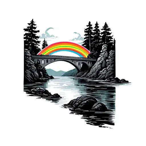 Bridge With Rainbow River Meandering
