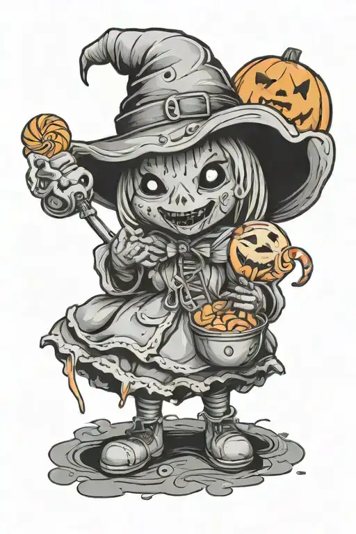 Cute Halloween Piece Featuring Trick R Treat Lollipop