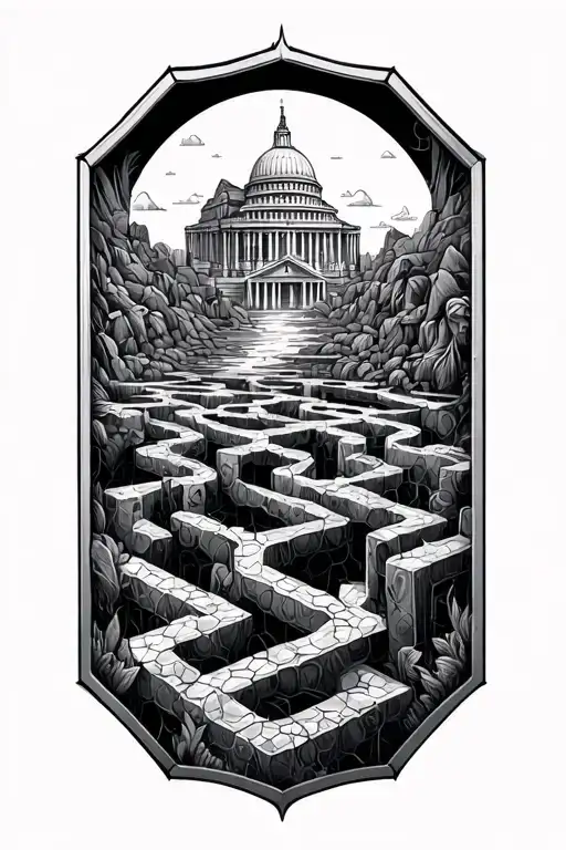 Travel Monuments Inside Big Honey Comb Maze