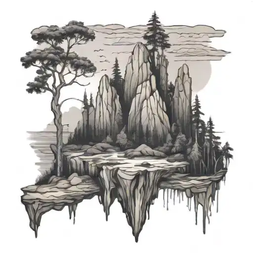 Forested Cliffs That Drop Off Into The Ocean