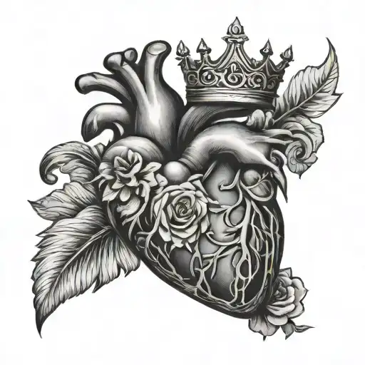 Anatomical Heart And Crown