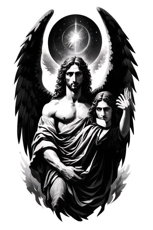 333 And Gods Son With Fallen Angel And For Outer Forearm