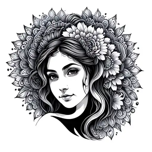 Mother With 2 Sons Mandala Style