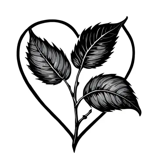 Fig Leaf In A Heart