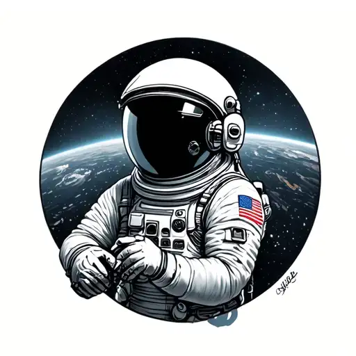 Astronaut Looking Into Space