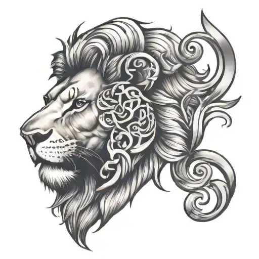Lion And Zodiac Sign Lion Face One Eye
