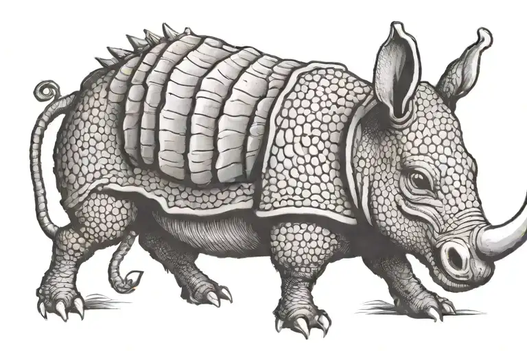 Armadillo Riding A Cow
