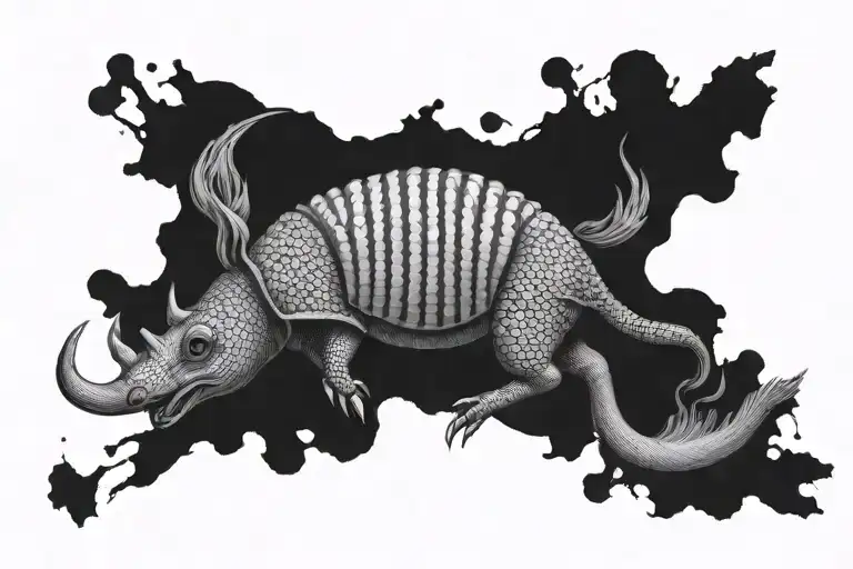 Armadillo On A Horse Jumping