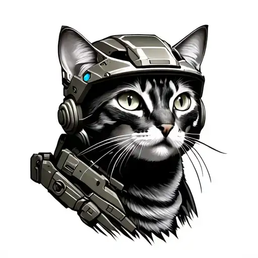 Cat With Master Chief Helmet