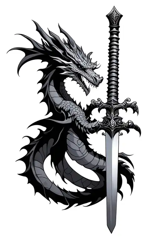 Inifinity Dragon Warpped Around A Dagger