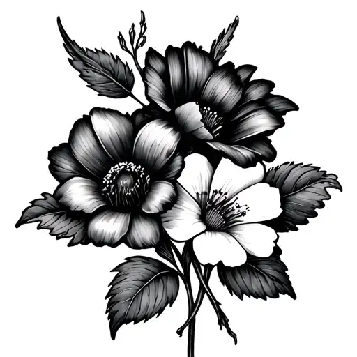 December Birth Flower Intertwined With February And June Birth Flower