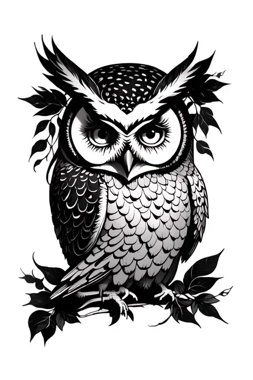 Mother Nature In A Mask And An Owl