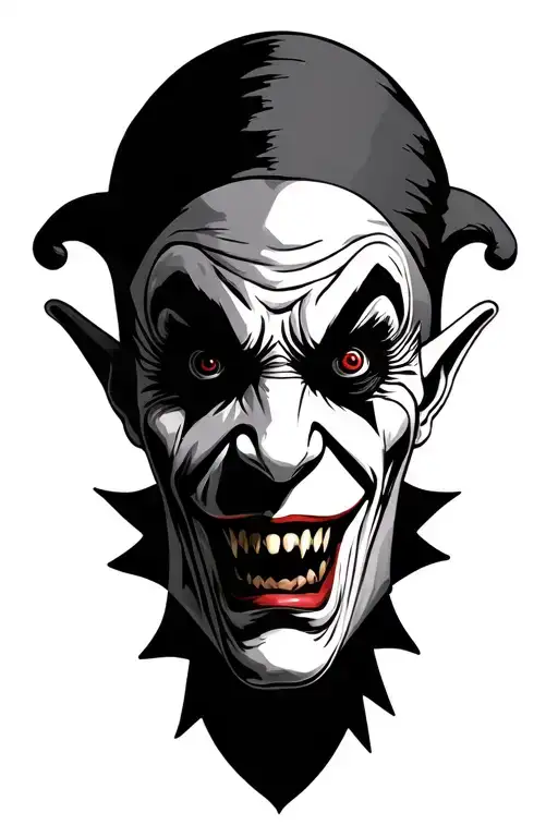 Evil Jester Head Holding